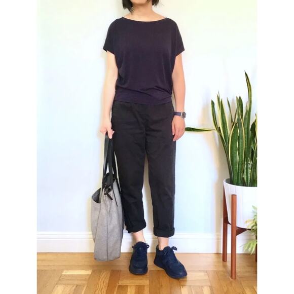 New EVERLANE The Trainer Leather Sneaker in Navy Women's Size 7 - Picture 9 of 9